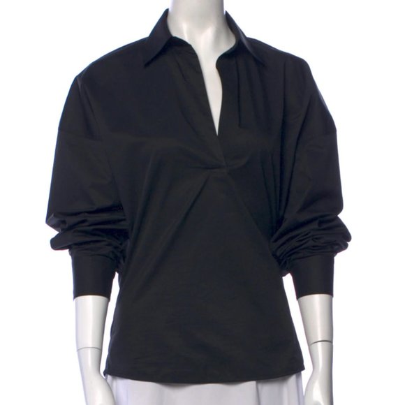 Celine V-neck three quarter sleeve blouse - black - EUC - Picture 1 of 4